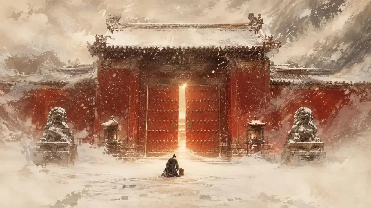 雪夜谏剧照式封面：她在雪里站到天亮，只为让一句话进殿
